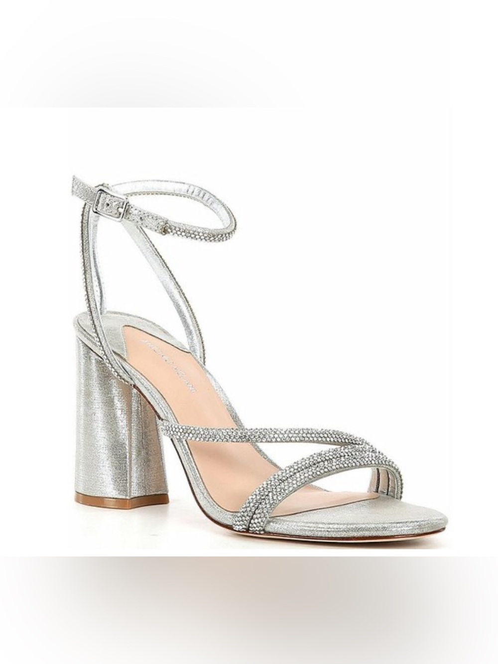 Antonio Melani Garlini Rhinestone Strap Dress Sandals with a Block Heel - Picture 1 of 8